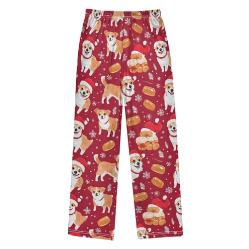 Corgis Caramel Boys Pants Boys Athletic Pants Long Pant for Boywith Pockets Wide-Leg Size 6-14Y2