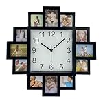 DIY Rahmenuhr, DIY Wanduhr Modernes Design DIY Fotorahmen Uhr Kunststoff Kunst Bilder Uhr Einzigartige Klok Home Decor - Machen Sie Ihre eigene Multi-Fotouhr (Schwarz)
