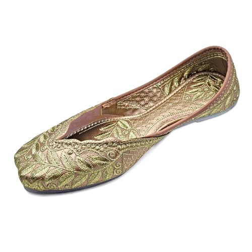 Chandrakala Bridal Mojaris for Women Flats Punjabi Jutti Ethnic Flats,(WF140-P)