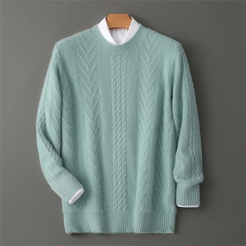 Men O-Neck Solid Color Long Sleeve Fashion Urban Pullover Thickened Cashmere Tops - Image 5
