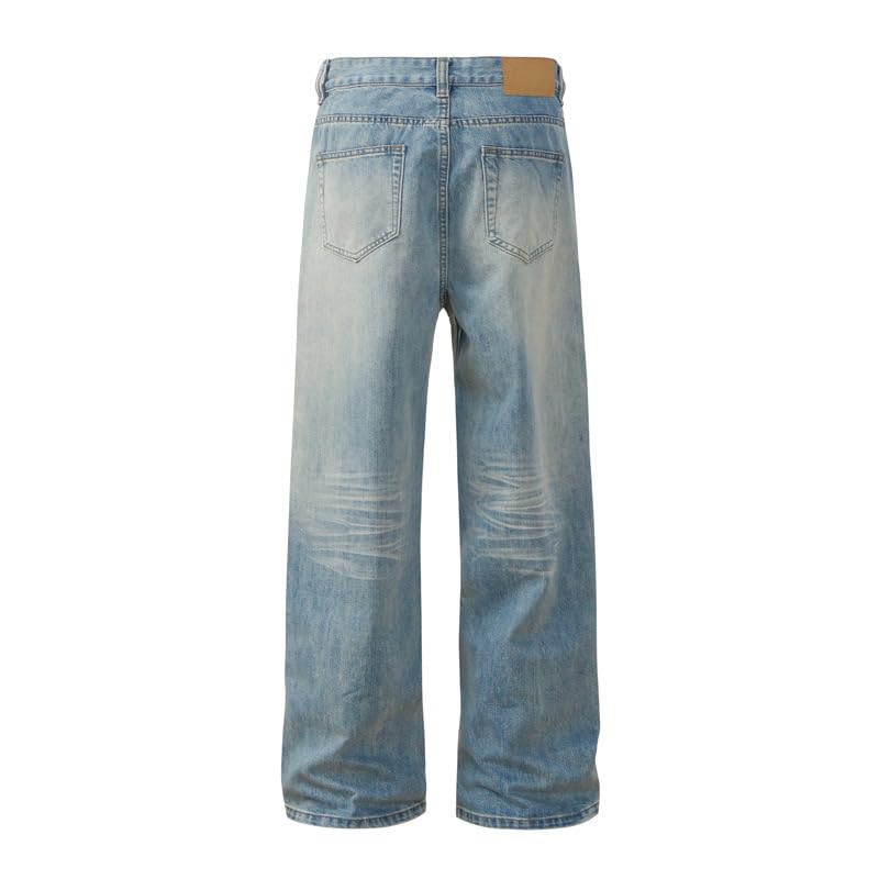 Men's Jeans American Retro Straight-Leg Loose Casual Commute
