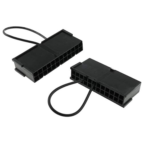 E-outstanding 2PCS 24 Pin ATX Power Supply Jump Start Bridging Connector Plug PSU Jumper