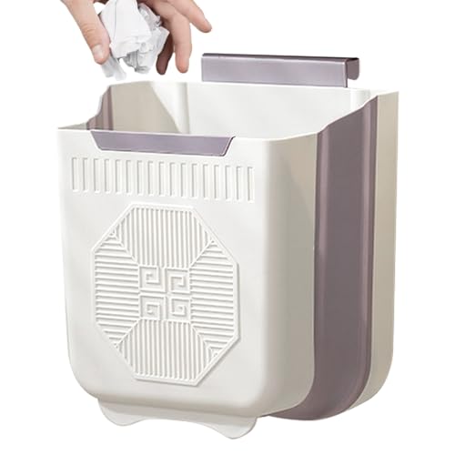 Geentargetel Poubelle suspendue 7L, poubelle pliable pour cuisine, camping et salle de bain, montage mural avec crochet, légère et peu encombrante, conteneur...