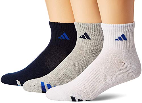 Adidas MENS Cushioned Quarter Socks (3 Pack), Large
