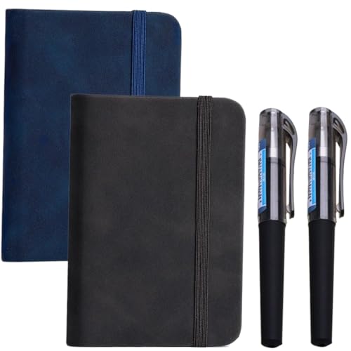 ZEPIQOR 2 Pack Mini Cuaderno Pequeño A7,Mini Cuadernos de Bolsillo,Pequeño Bloc de Notas de Cuero,Libreta pequeña Mini Libreta,List Libreta Pequeña de Bolsillo,Bloc de Notas de Bolsillo