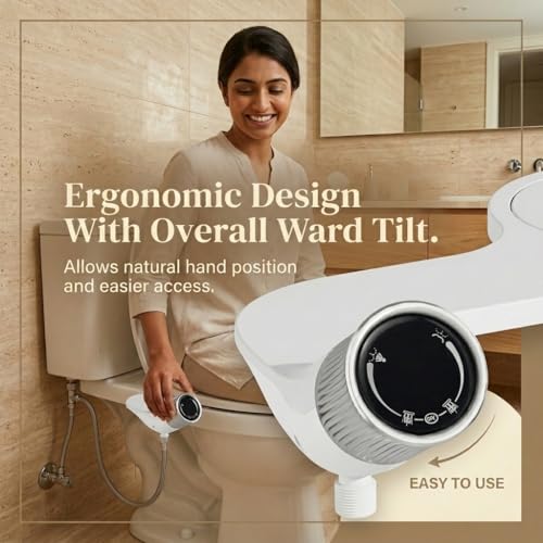 Image of HASTHIP Toilet Bidet Attachment for Toilet Seat, Non-Electric Mechanical Dual Nozzle Bidet Sprayer, Bidet Spray for Toilet with Knob Control Adjustable Water Pressure for Feminine and Rear Wash