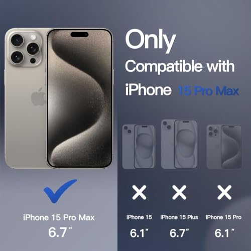 Image of DIZORO iPhone 15 Pro Max Case,Compatible with MagSafe, Non Yellow Military-Grade Drop Protection & Hard PC Back Cover Slim Transparent Anti-Scratch Shockproof Phone Case (Natural Titanium)