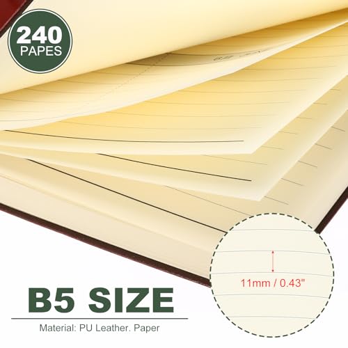 Journal B5 ligné PATIKIL marron pour simplifier votre prise de notes - 2