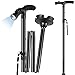 Imagen de Jtwweb Plegable bastón con Lámpara LED Plegable bastón Antideslizante Ligero discapacitado bastón de Aluminio Linterna Ajustable bastón Plegable portátil