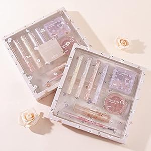 GECOMO Hivi Full Beauty Makeup Cosmetic Set, 8 Pieces, Lipstick, Makeup Palette, Long Lasting, Beginners, Popular, Christmas Gift, New Year, Birthday, Celebration Gift