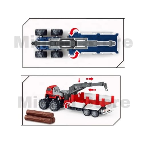 Image of Car & Wooden Transport Truck 1:43 Metal Toys Alloy Diecast Truck Set Toy, Diecast Miniature Car Model Best Birthday Gift for Kids[Multicolor = Pack of 2 Truck]