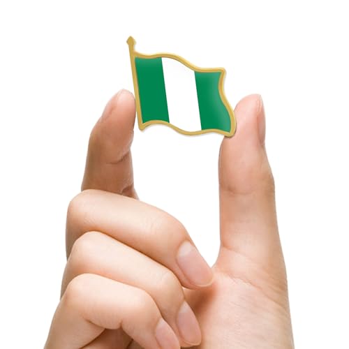 Image of 12 /24 /50 /100Pcs Nigeria Flag Lapel Pins Bulk - Metal Nigerian National Lapel Pin