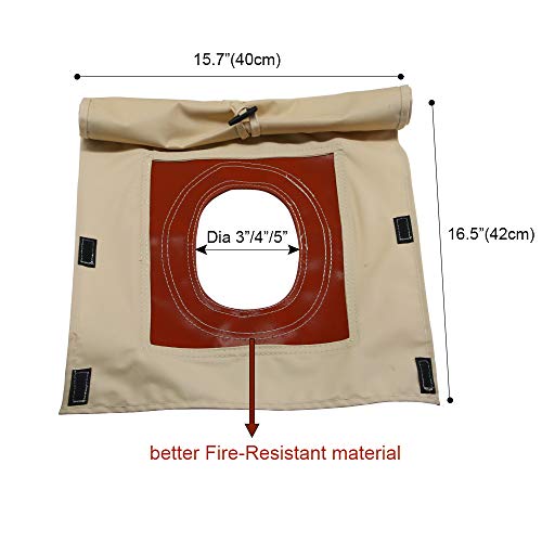 PlayDo Heavy Duty Fire Resistant Round Stove Jack Hole Pipe Vent for 4 Season Canvas Tent - Image 2