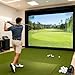 PVC Home Inflatable Golf Simulator Net 1.5x3.5x2.8m Simulator Enclosure with White Projection Screen, Electric Pump for Quick Installation, Indoor Winter Golf Training (Simulator&Turf Not Included)