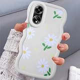 BEENTRYS Fiori Cover per OPPO A98 5G/A1 5G/F23 5G Custodia,Bordi Curvi Ondulati Aesthetic Floreale Motivi Design Margherita Donne Morbido Sottile Silicone TPU Antiurto Protettiva Cover-Bianco