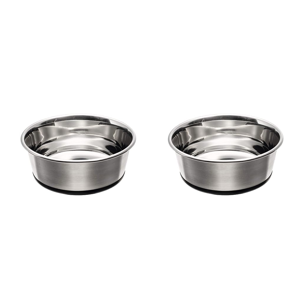 HUNTER Edelstahl Futternapf, für Hunde und Katzen, rutschhemmend, pflegeleicht, 1100 ml (Packung mit 2)