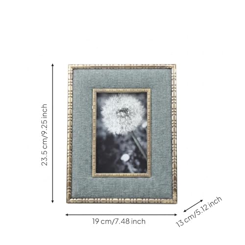 Cadre photo rectangle bleu gris objet déco pour bureau salon 23cm