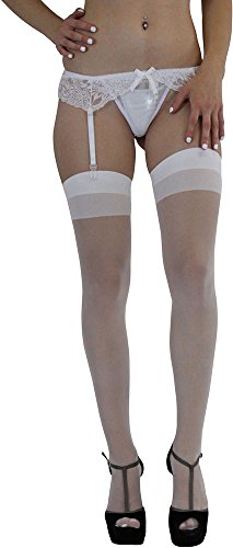 Image of ToBeInStyle Women's Attached Garter Belt Suspender Nylon Stocking Pantyhose