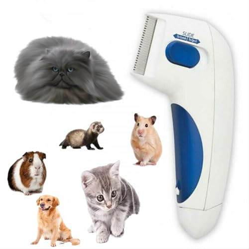 Gelek Electric Pet Combs, Dog/Cat Comb, Cat Hair Brush, Suitable for Long and Short Hair, White