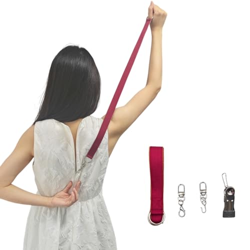 MAGNEECH Detachable Zipper Puller Helper for Dress and Boots, Effortless Zipping with Hook and Clip for Various Types of Zippers - Convenient and Portable Zipper Pull Tool (Burgundy)