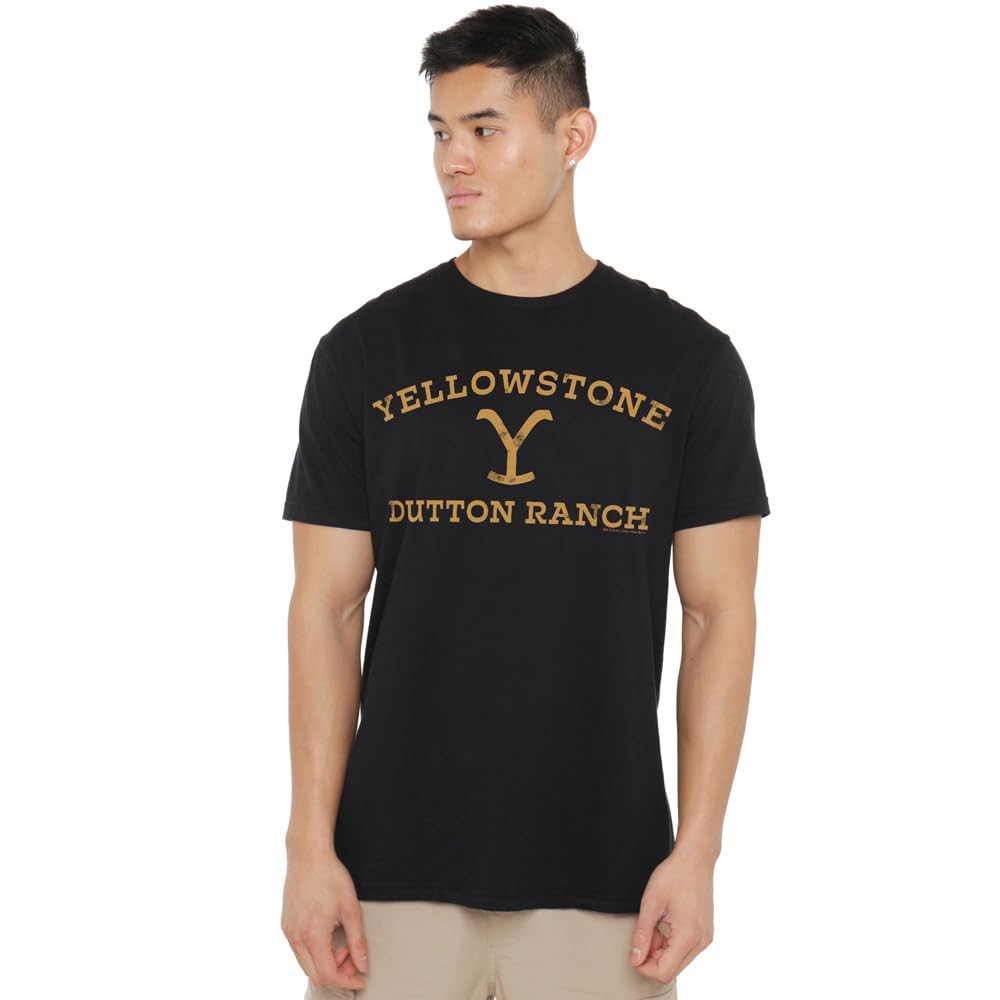 Yellowstone Arched Logo Unisex T Shirt, Black, Large