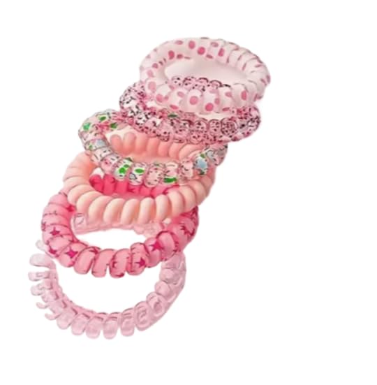 6pcs/set Plastic Spiral Hair Ties Elastic Telephone Line Shaped Hair Loops