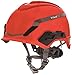 MSA 10194792 H1 V-Gard Helmet with Fas-Trac III Ratchet Suspension | Polyethylene Shell, Superior Impact Protection, Self Adjusting Crown Straps - Standard Size in Red