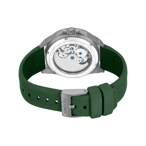 Image of Kenneth Cole Automatic Analog with Green Dial Green Silicone Strap Watch for Men - KCWGZ0103902MNW