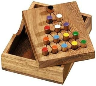 Last Fighter Tricky Triangle Strategy IQ Puzzle Game Wooden Solitaire Brain Teaser