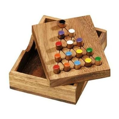 Last Fighter Tricky Triangle Strategy IQ Puzzle Game Wooden Solitaire Brain Teaser
