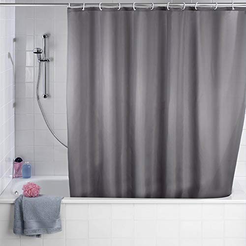 LAOSHIZI Rideaux de Douche Mode Couleur Unie (180 x 180 cm) imperméable avec 12 Crochets Gris Cover