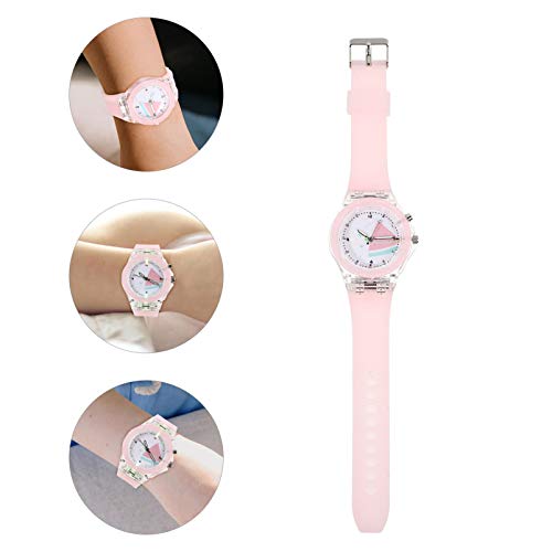 Scicalife As Crianças Assistem Com Luz LED Relógio de Quartzo Crianças Educacionais Relógio Meninas