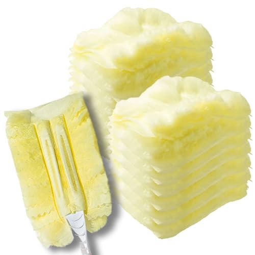 Recambios de plumero, cepillo de eliminación de polvo estático, cabezal desechable compatible con recambios Swiffer Duster para electrónica, muebles, persianas, ventiladores de techo (amarillo, 18