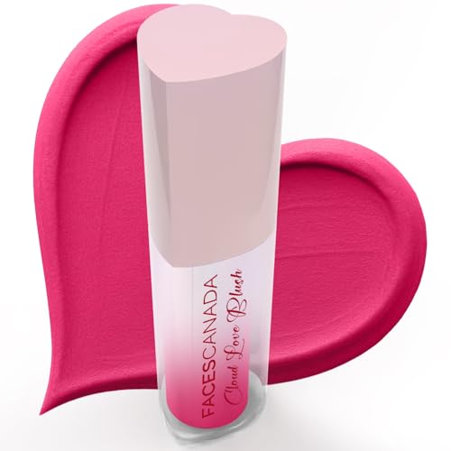Image of FACES CANADA Cloud Love Liquid Blush - Love Letter 02, 5ml | Pink Flushed Look | Long Lasting | Blends Easily | Blurred Matte Effect | Lightweight | Natural Tint | Cushion Applicator | Niacinamide Infused