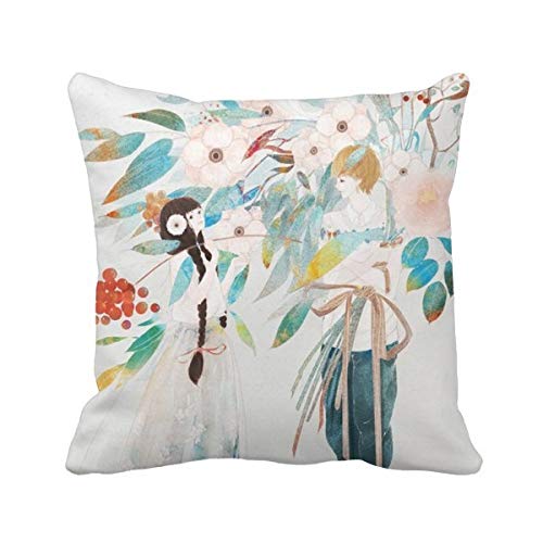 Couvre-lit style chinois en polyester | Coussin carré pour lit et canapé - 2