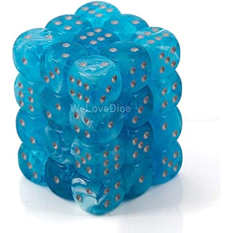 Chessex 27966 Dice, Sky W/Silver, 12 mm Cover