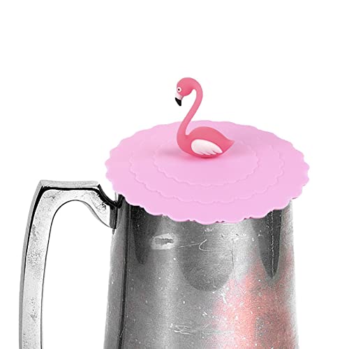 Tapa De Taza De Silicona – Tapa De Taza A Prueba De Fugas En Forma De Flamenco, Tapa De Taza De Beber Anti-Polvo | Tapa De Taza De Alimentos Para Tazas De Café | Perfecto Para