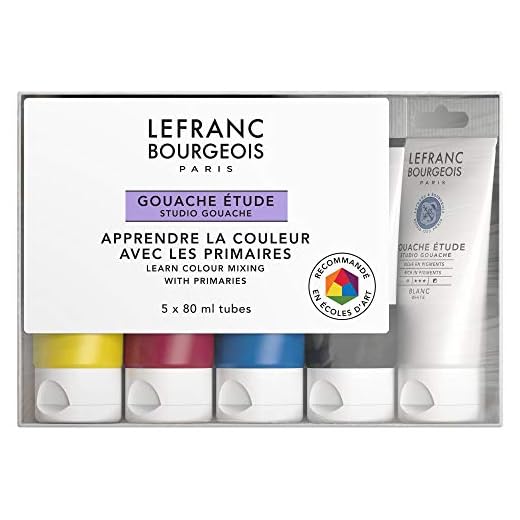 Lefranc Bourgeois 301241 - Pintura gouache (5 colores primarios, tubo de 80 ml, juego de colores gouache)