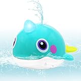 VATOS Baby Bath Toy Whale Bathtime Squirt Toys Bathing Toy Sprinkler Swimming Tub Floating Water Spray Bathtub Toys Waterproof Bathing Tub Pool Toys for Babies Kids Toddlers Plastics Spouting Whale