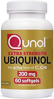 Qunol Ubiquinol CoQ10 200mg Softgels, Powerful Antioxidant for Heart and Vascular Health, Essential for Energy Production, Natural Supplement Active Form of CoQ10, 60ct Softgels