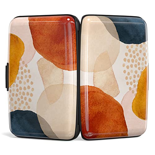 Image of Credit Card Holder, Mini Aluminum Card Wallet RFID Blocking Slim Metal Hard Card Case for Women Men, Abstract Marble