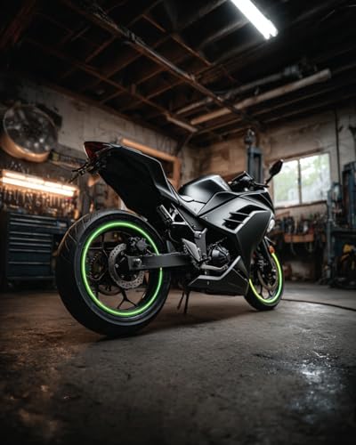 Image of customTAYLOR33 NEW Special Edition Lime Green High Intensity Grade Reflective Copyrighted Safety Rim Tapes, 15 inch /21 inch (Combination Rim Size)