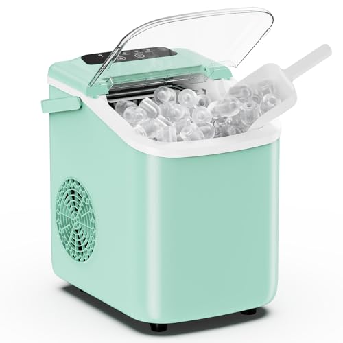 Image of OLIXIS Countertop Ice Maker with Self-Cleaning, Portable Ice Maker Machine | with Ice Scoop, 26Lbs /24H, 9 Cubes in 6 Mins, 2 Sizes for Home, Kitchen, Office
