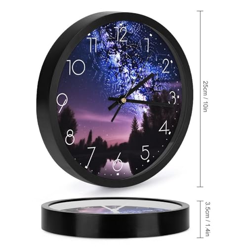Horloge murale moderne ronde silencieuse violette de 25,4 cm à piles