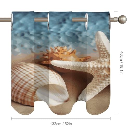 Cortinas opacas de estrellas de mar con diseño de arte moderno de alta densidad 3