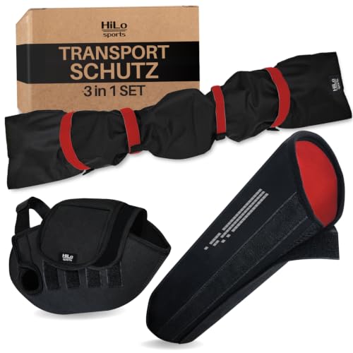 HiLo sports 3-teiliges E-Bike Transportschutz Set - Akku Schutzhülle Motor Schutzhülle & Lenker Hülle - Elektronik-Schutz - Schützt vor Regen Spritzwasser & Schmutz - Für alle Fahrzeuge (Rot)