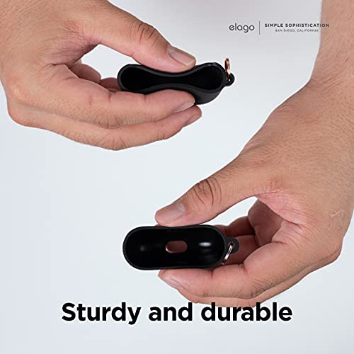 elago Liquid Hybrid Case with Keychain Compatible with AirPods 3 Case Cover - Triple Layer Structure Protection (Black) - Image 4