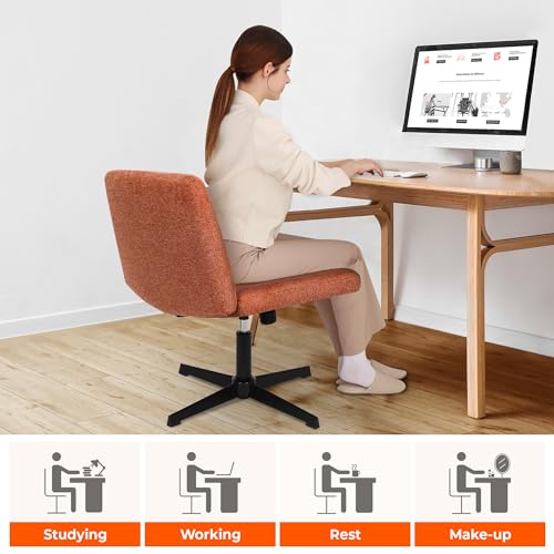 NEO-CHAIR-Criss-Cross-Chair-Armless-Legged-Office-Desk-Chair-No-Wheels-Swivel-Modern-Ergonomic-Vanity-Fabric-Wide-Comfy-Computer-Task-Chairs-for-Home-Office-Brown NEO CHAIR Criss Cross Chair Armless Legged Office Desk Chair No Wheels Swivel Modern Ergonomic Vanity Fabric Wide Comfy Computer Task Chairs for Home Office Brown
