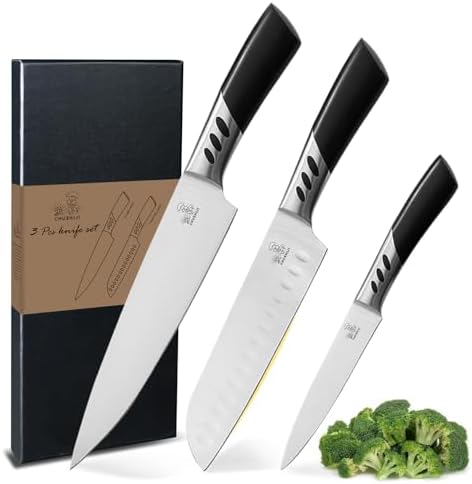 Knife Set,kitchen knives,3PCS kitchen knives set,high carbon Stainless Steel Knife Set,8 Inch Chef Knife set,7 Inch Santoku Knife,5 Inch Utility Knife for BBQ or gifts