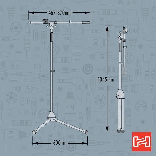 Hosa Pied de micro trépied pliable noir support microphone de table - 4